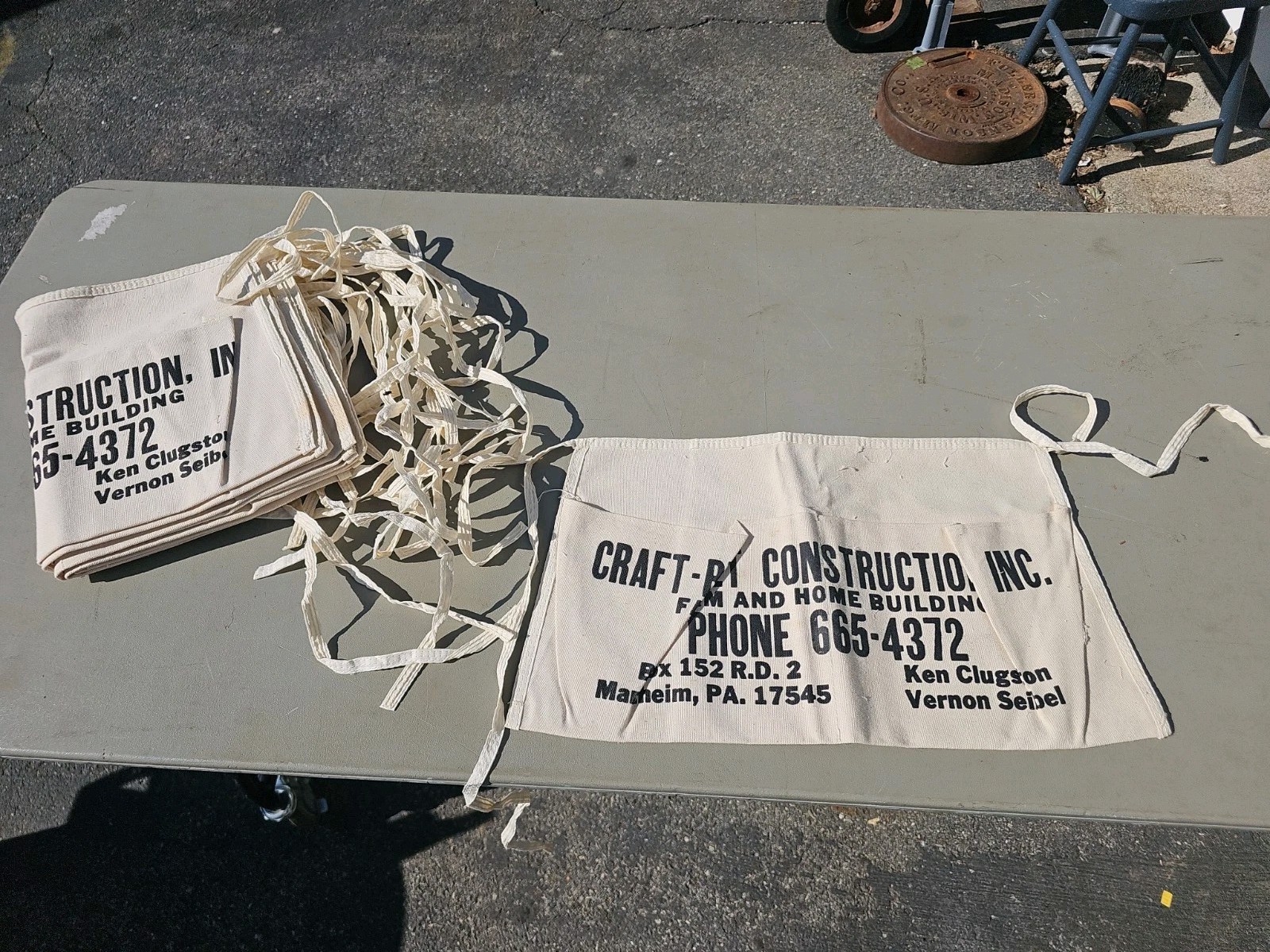 PP71- 6 NOS Vintage Craft-Bilt Construction Advertising Nail Pouches