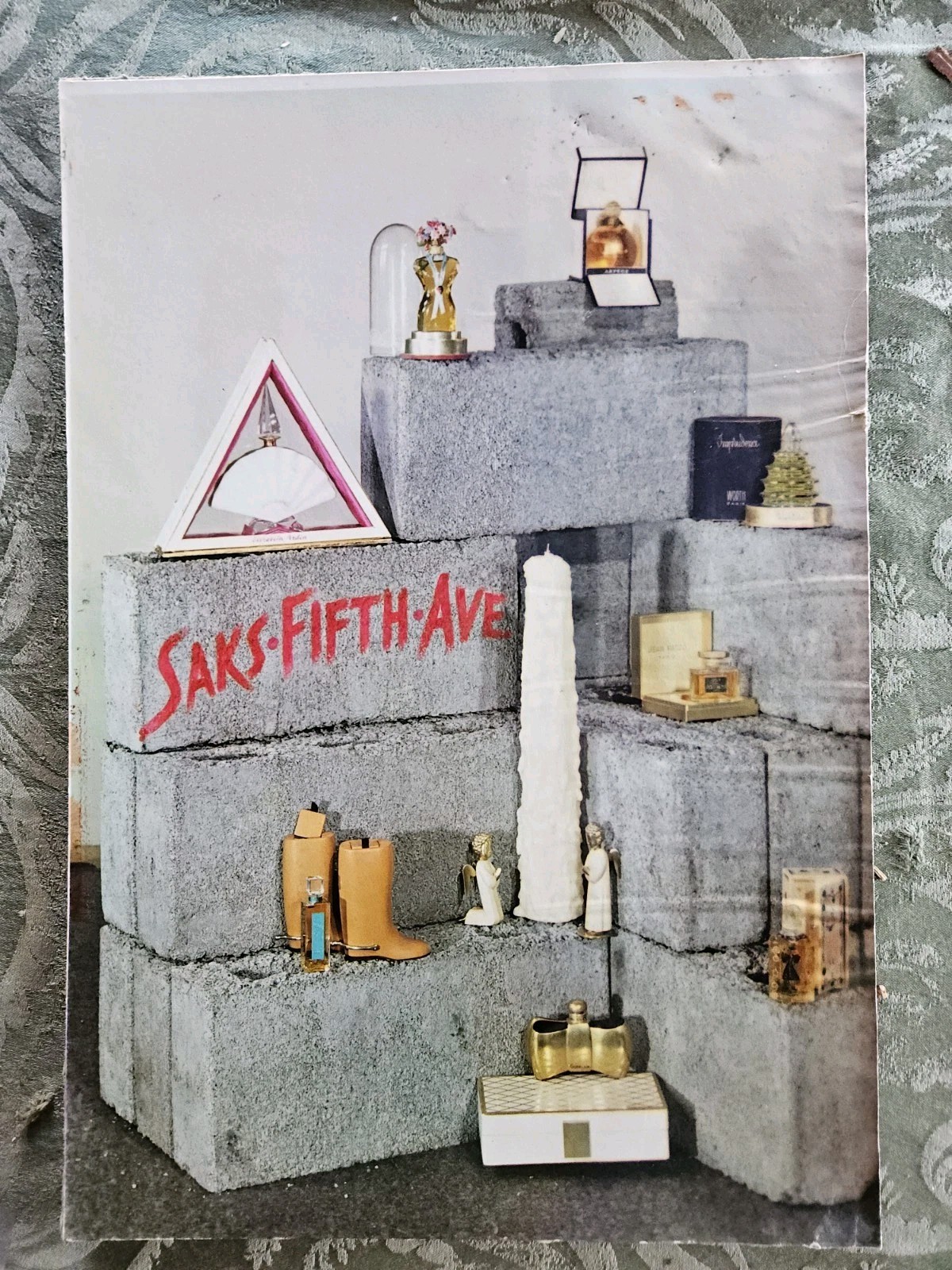 1950s Saks Fifth Avenue 13X19 Original Mounted Photo Perfume Dept JOY LANVIN