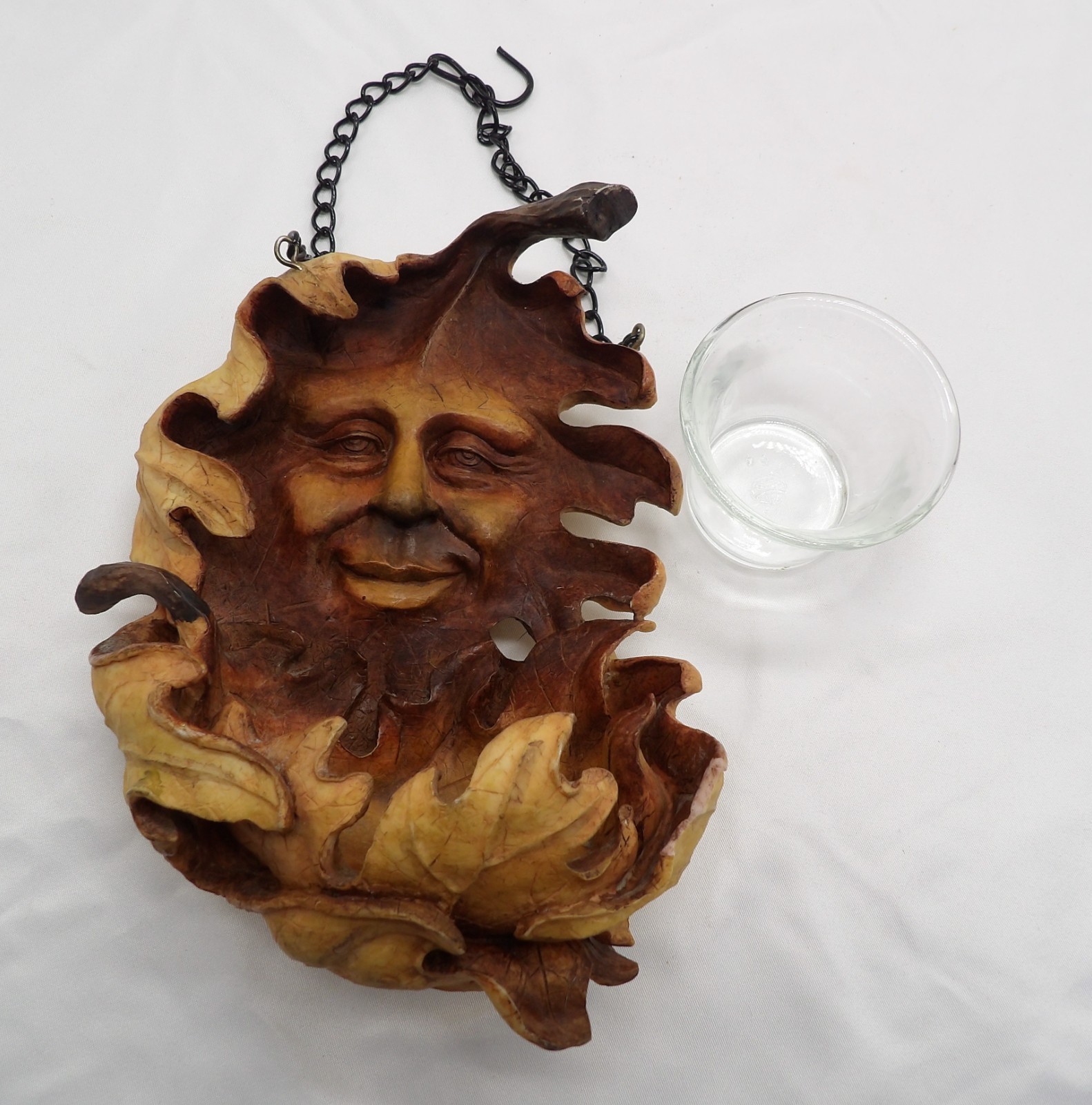 VTG Retired Resin Anthropomorphic Oak Leaf/Tree Spirit Face with Votive Holder 
