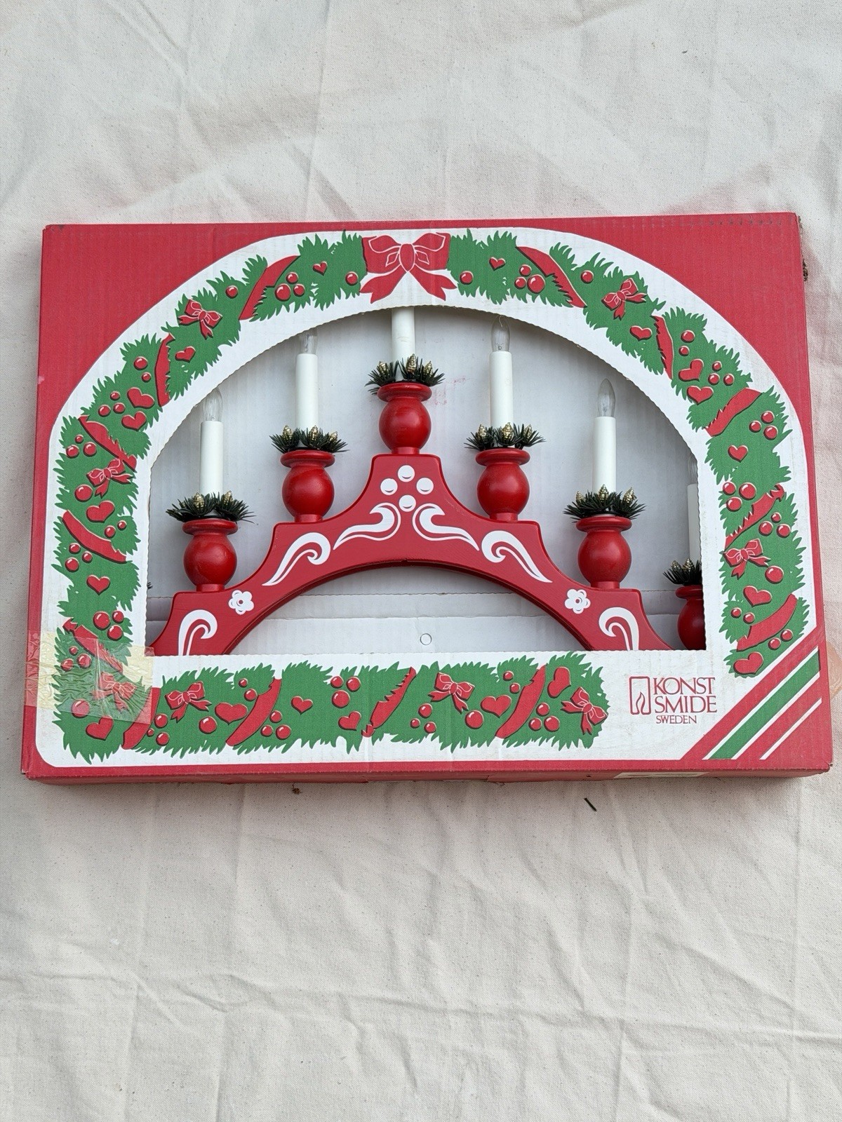 Konst Smide Swedish Design Christmas Candelabra Lights Swedish Plug Red Base