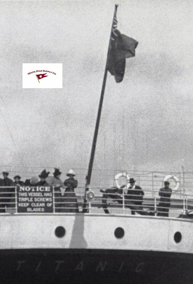 RMS TITANIC STERN VIEW 1912 REPRINT-- SHOWS TRIPLE SCREW SIGN AS WELL
