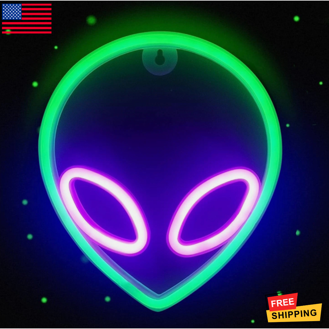 Alien Neon Sign LED Light Usb/Battery Operated Cool Light up Sign for Wall Decor