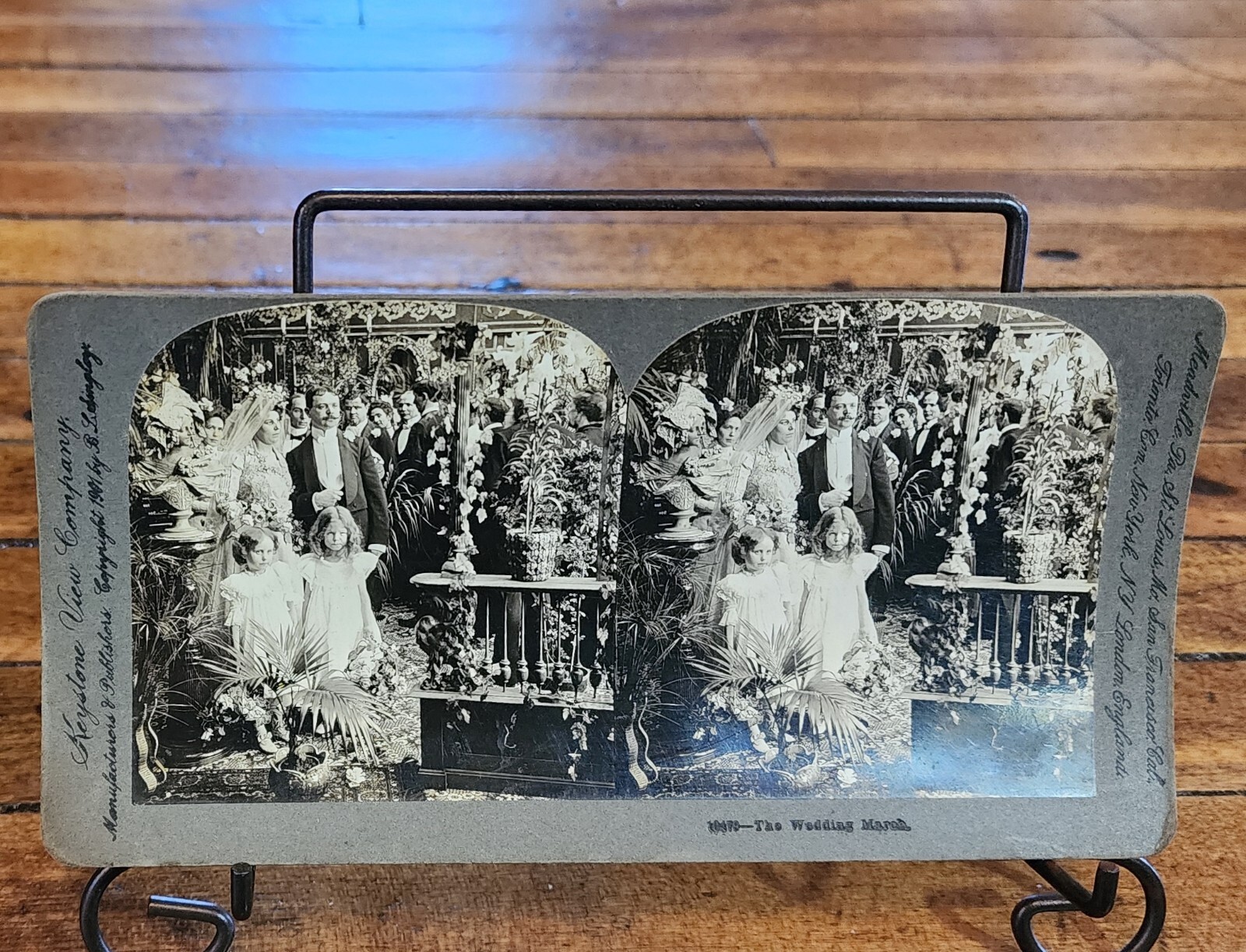 Antique 1901 Keystone Stereoview Card THE WEDDING MARCH Great 3D Effect
