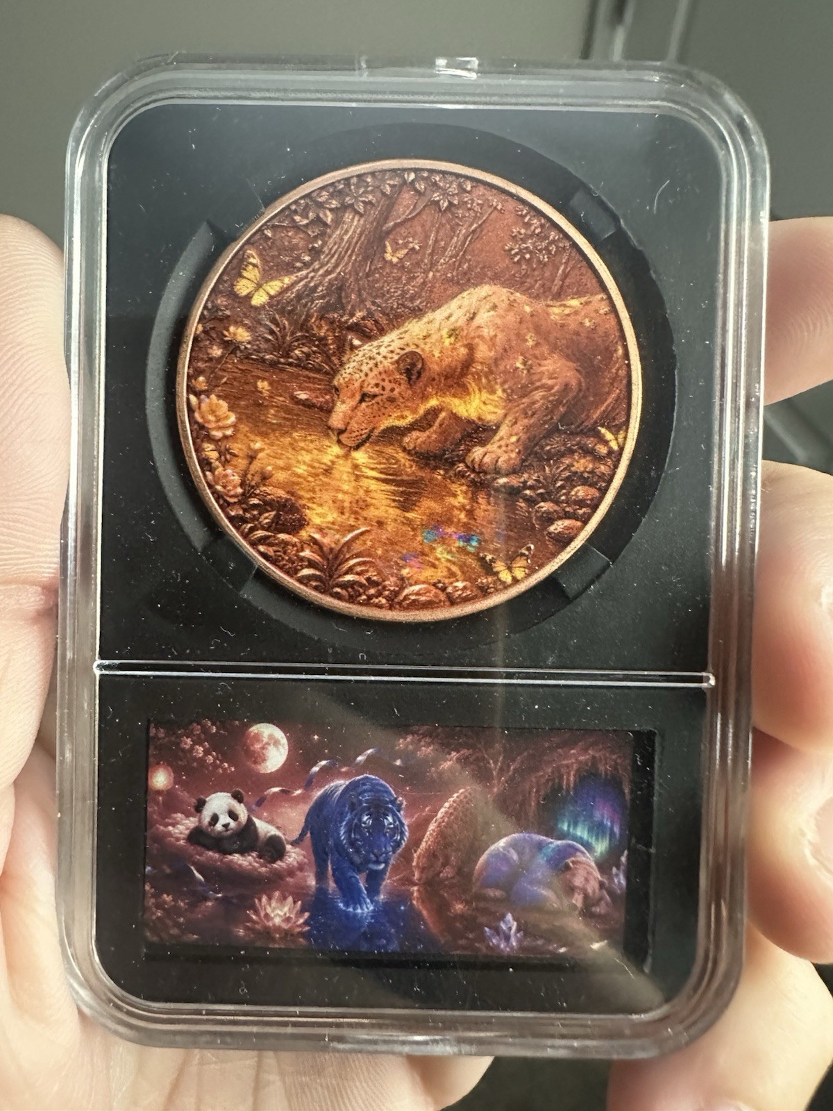 Elemental Mint 2012 1 oz .999 Fine Copper Round Bullion Leopard/Floral Design