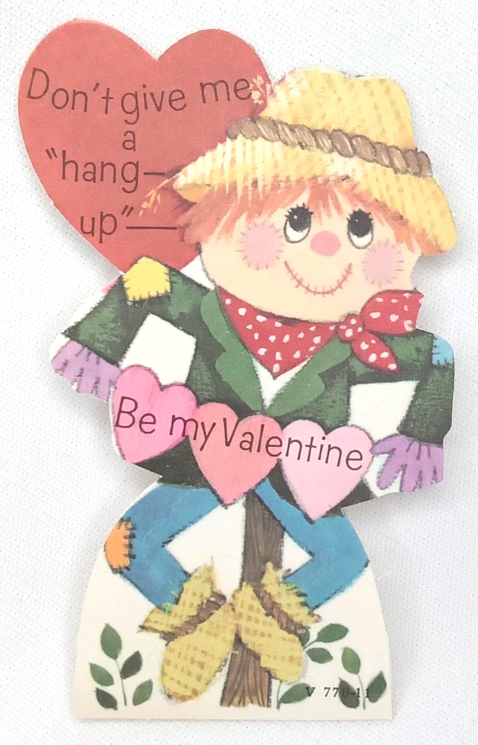 Vintage 1960s Halloween Scarecrow Valentine Greeting American Stationery Unused
