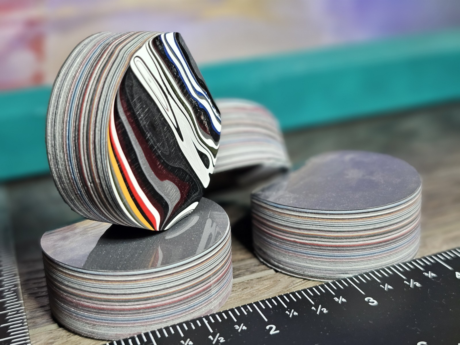 Genuine Fordite Ring Blank Watch Dial Jewelry Grade Rare Motor City Agate BAF