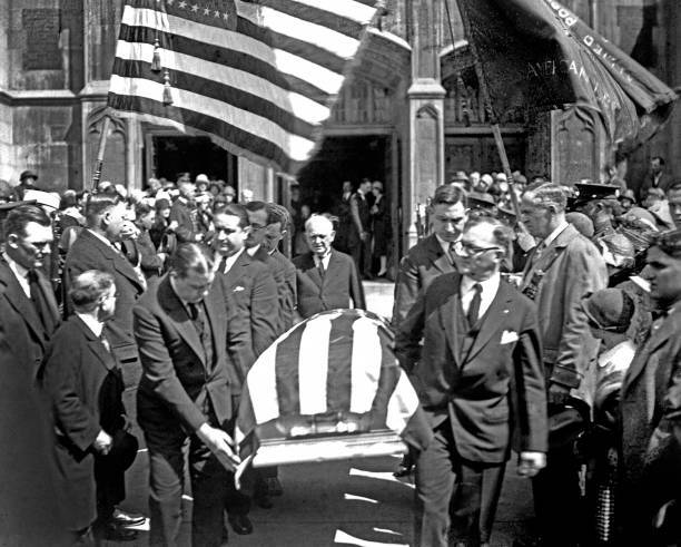 Huge Throng Turns Out For The Funeral Of William H Mcswiggin A Ch - Old Photo