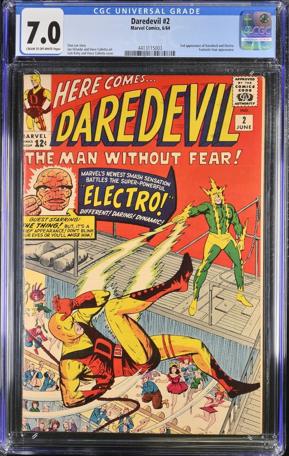Daredevil (1964) #2 CGC FN/VF 7.0 2nd Appearance Daredevil Electro Kirby Cover