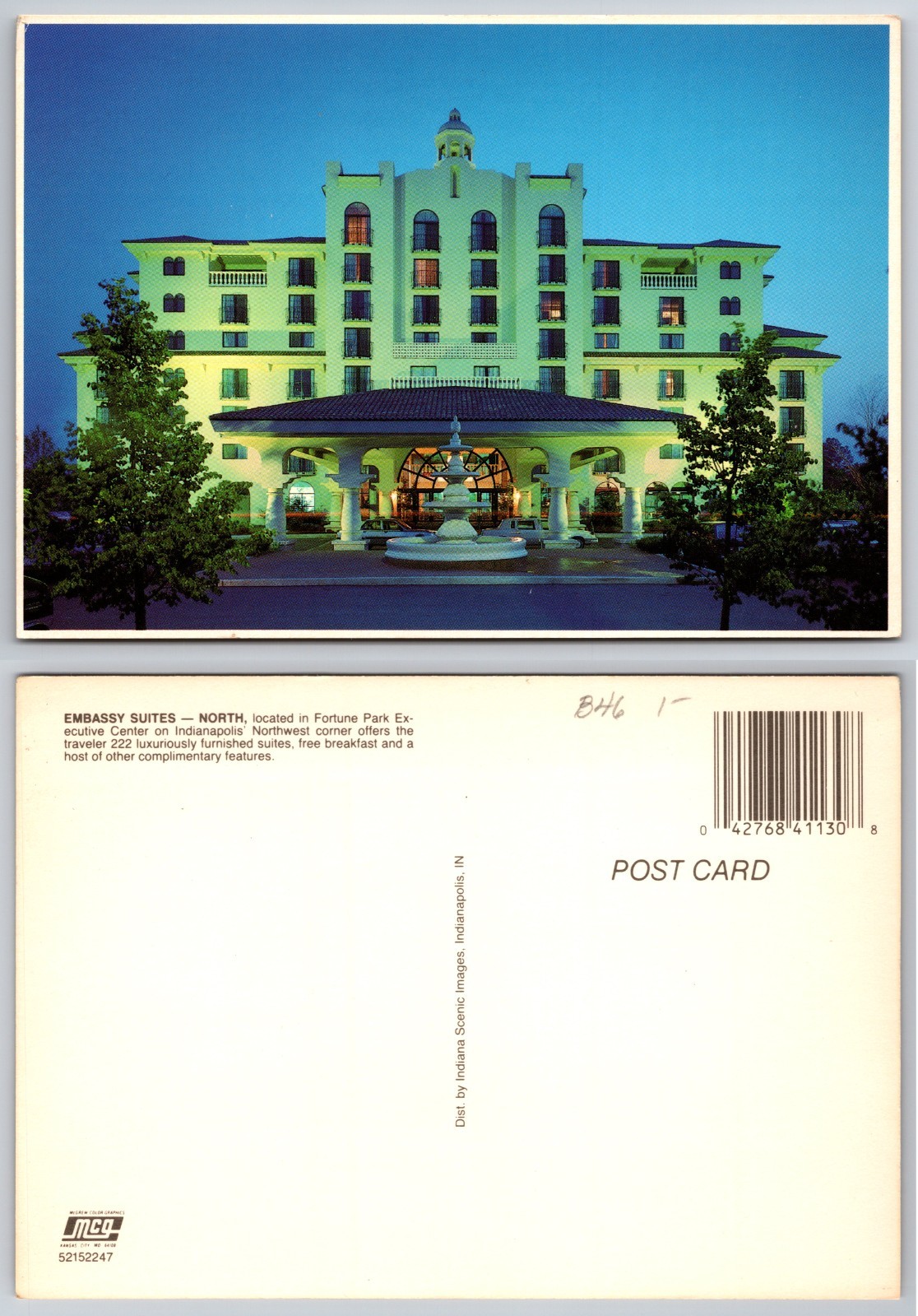 Continental Embassy Suites North Hotel Postcard