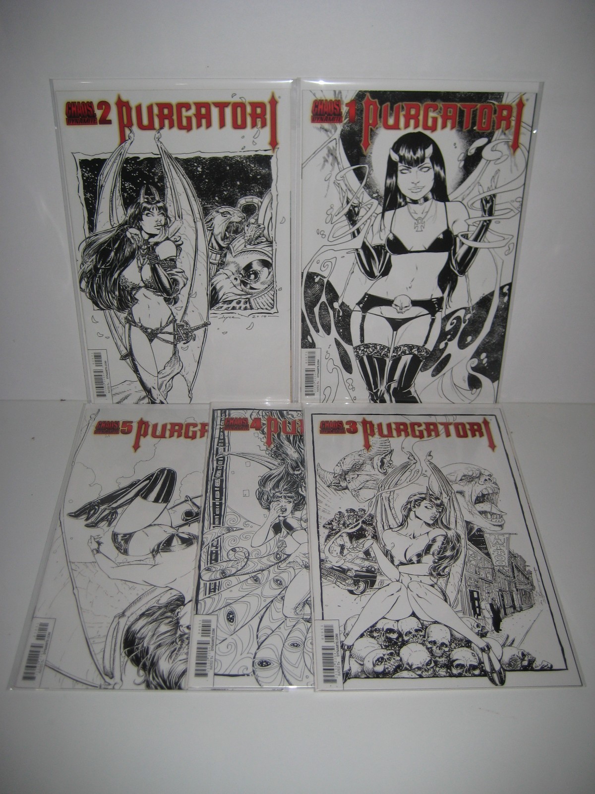 Purgatori #1-5 (Chaos, Dynamite, 2014) B&W Variant Set 2 3 4