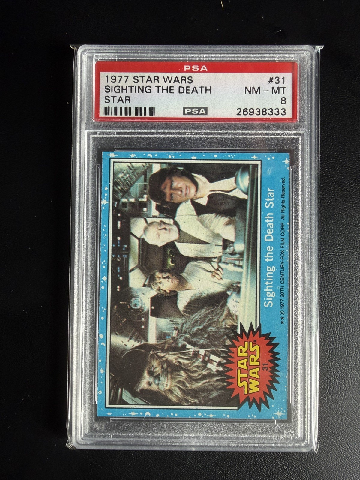 1977 Topps Star Wars SIGHTING THE DEATH STAR #31 PSA 8
