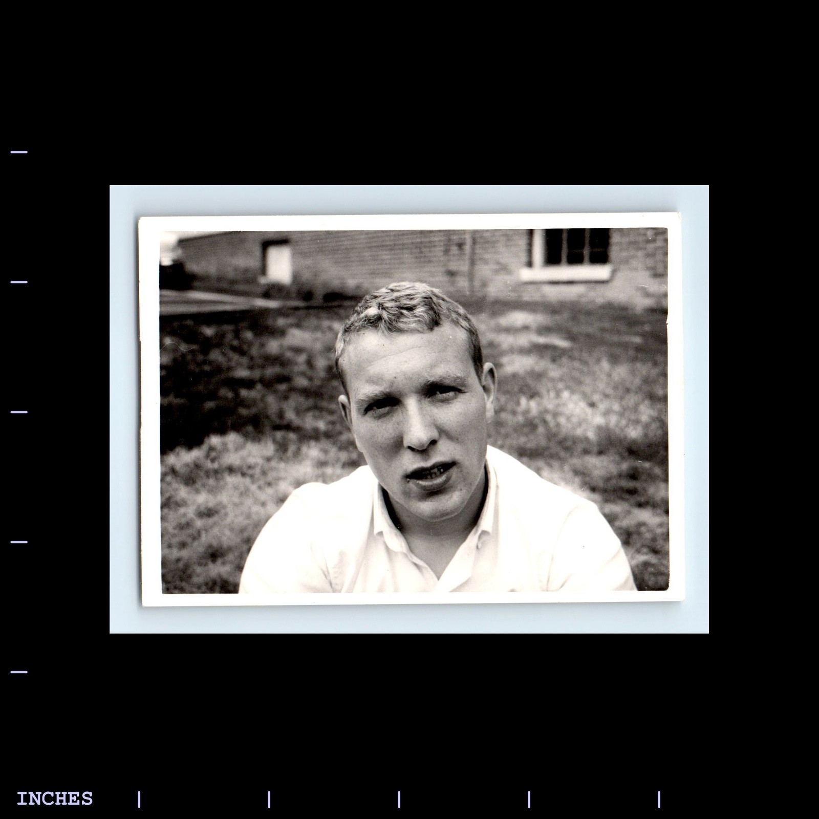 Old Vintage Photo CLOSE UP SOLO CANDID PORTRAIT OF MAN