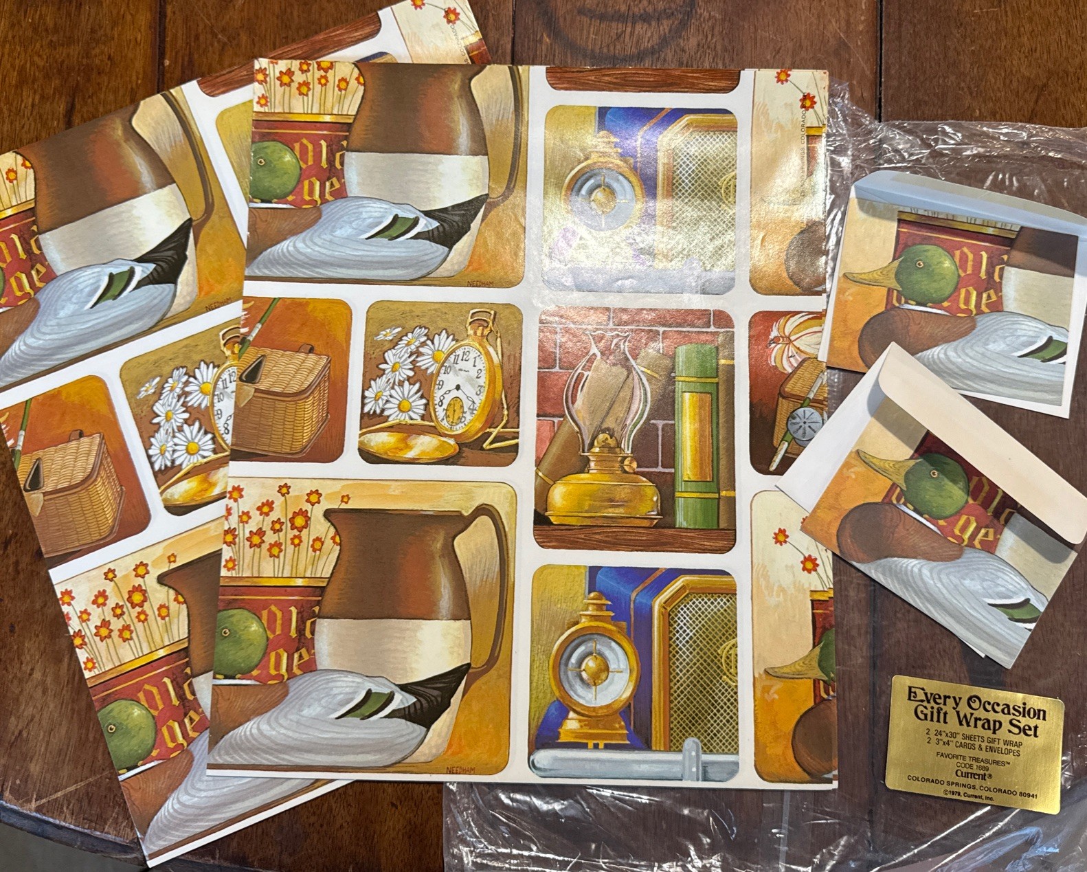Vintage Gift Wrap & Card Set Mallard Ducks CURRENT Wrapping Paper