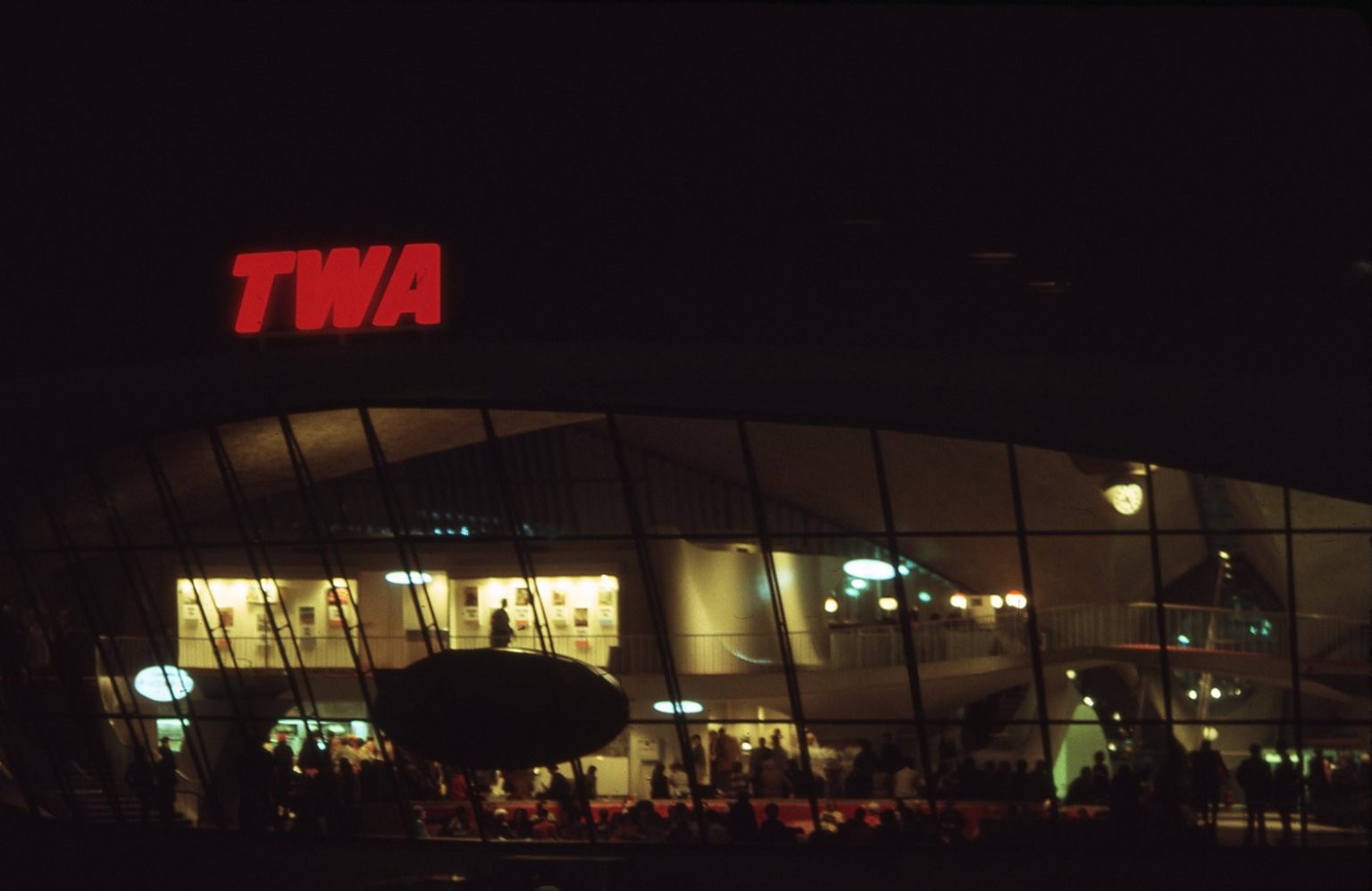 sl48 Slide 1970's TWA Flight Center JFK Airport 484a
