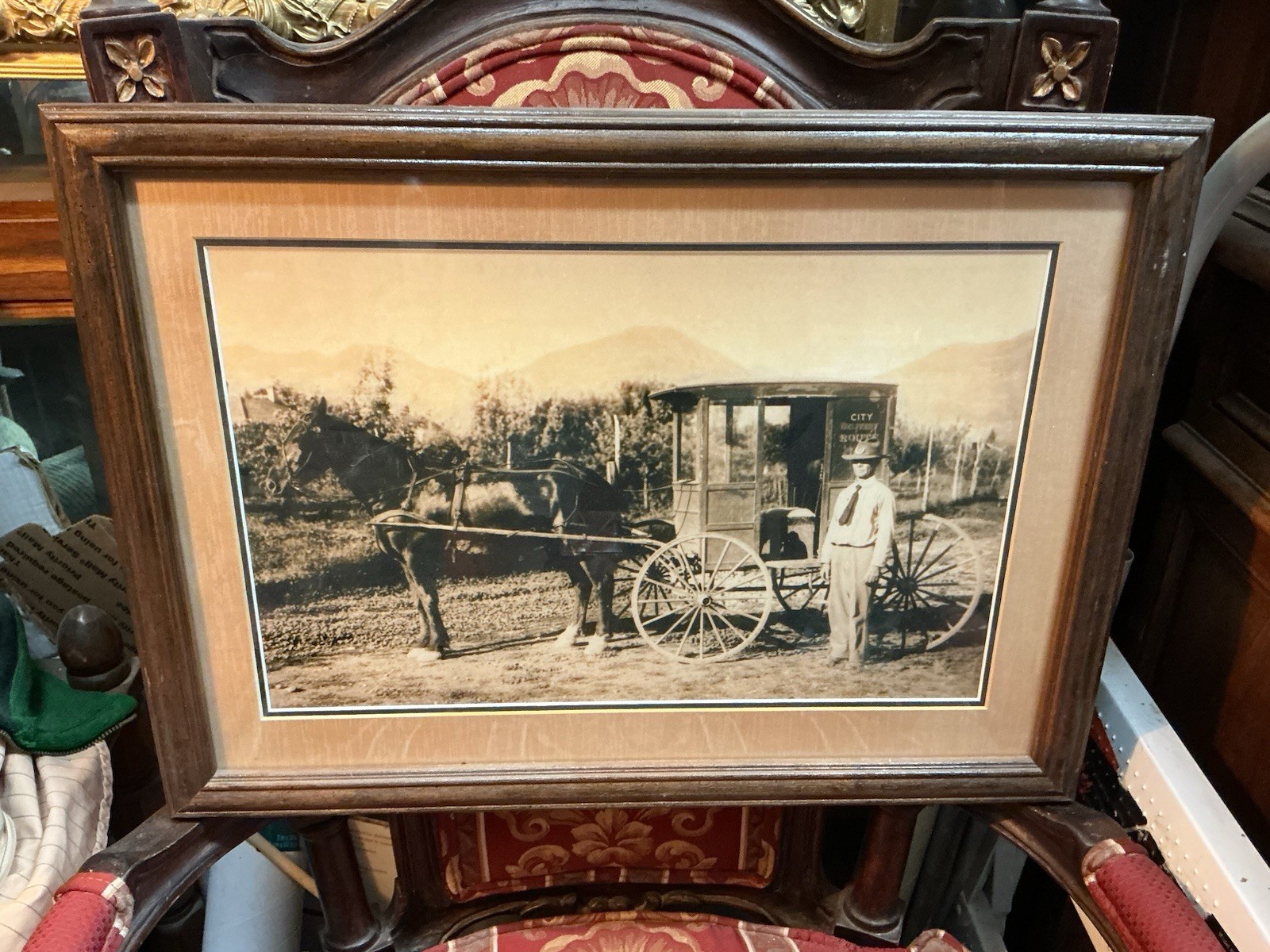 Rare Antique 1907 Photograph Of Jon Roberts First Mailman In Logan Utah. Wow