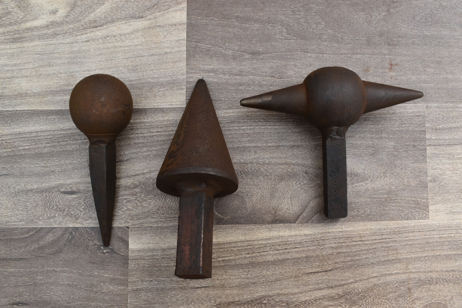 3pc Vintage Steel Silversmith blacksmith hardy cone ball Mushroom anvil Workshop