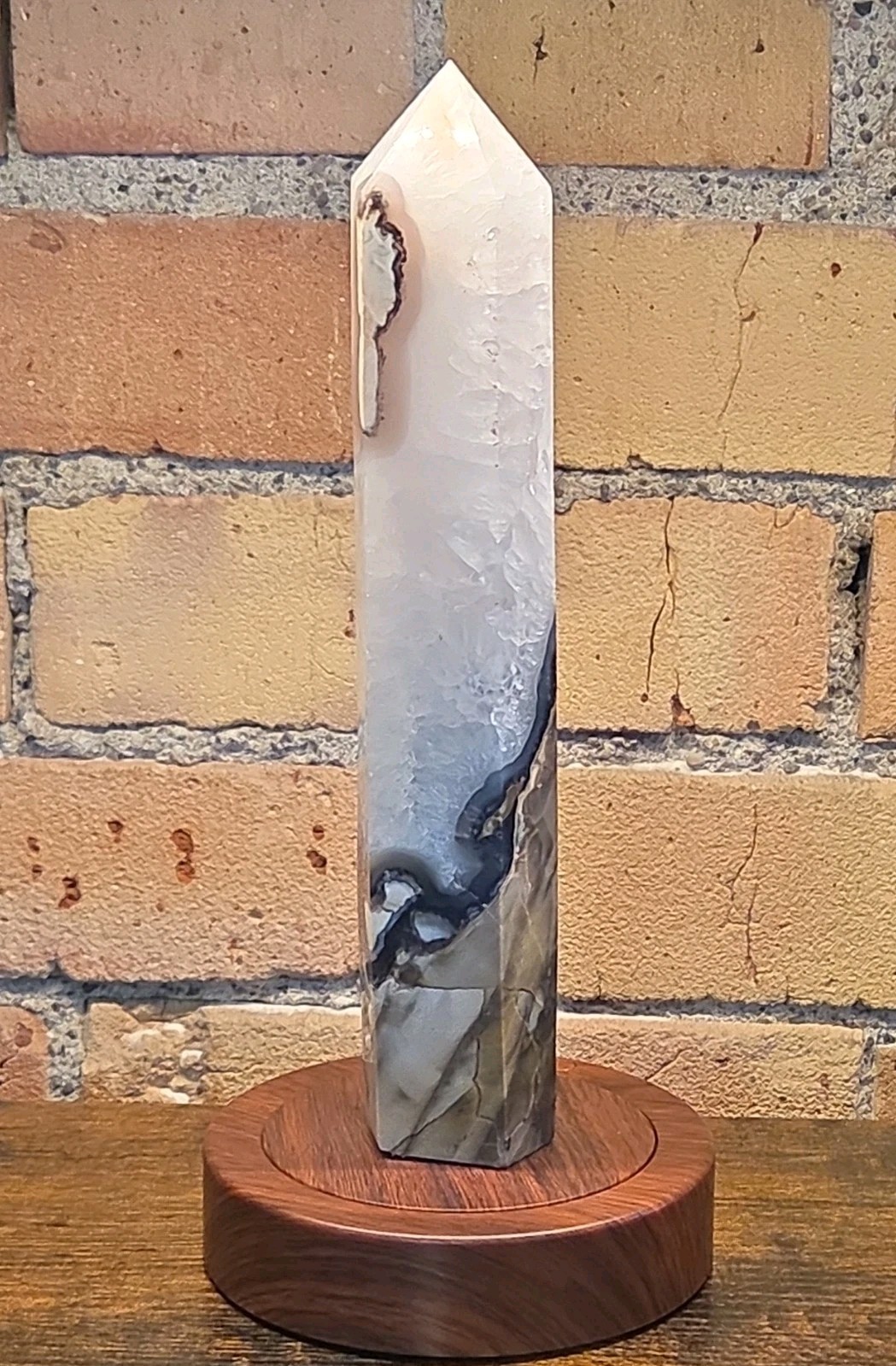 Large Volcano Agate Piont, Polished Tower Display, 766g, 1.68 Poinds, L#LVA1