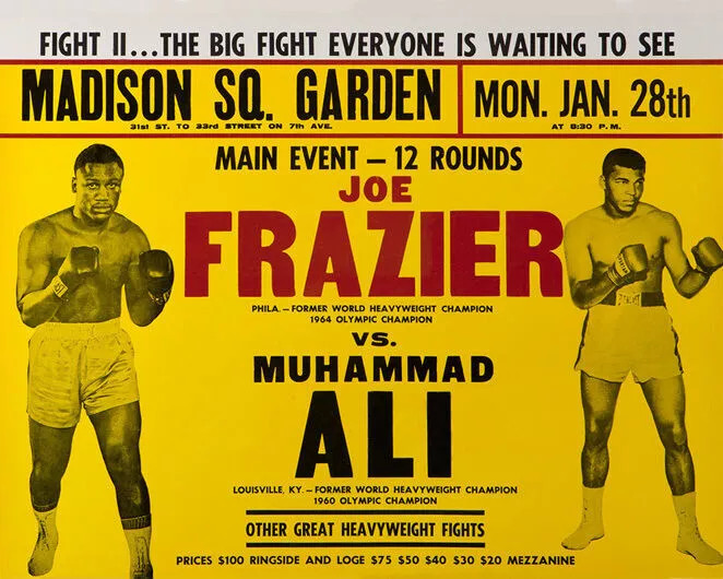 1974 Boxing Muhammad Ali Vs Joe Frazier Poster Fight II 4x6 Picture Celebrity P