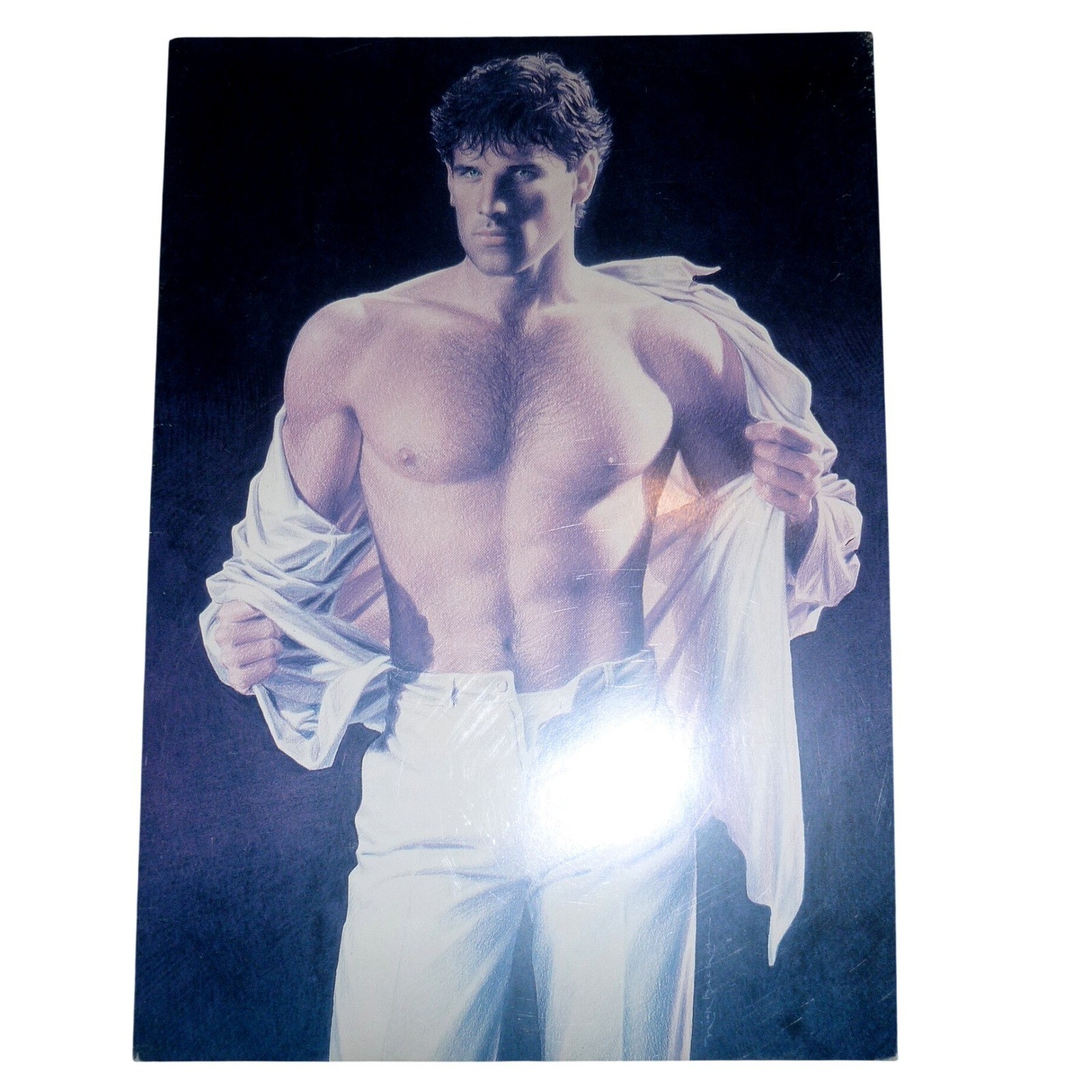 Vintage 1986 Nick Backes Mills College Starlets Muscular Male Greeting Card 80s