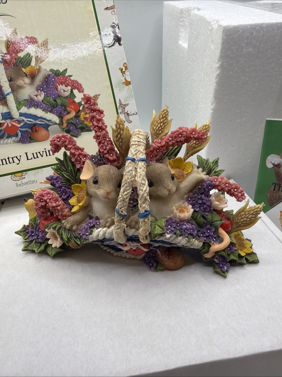 Rare Charming Tails Country Luv-In 88/141 Fitz & Floyd Mice Figurine Read Desc.
