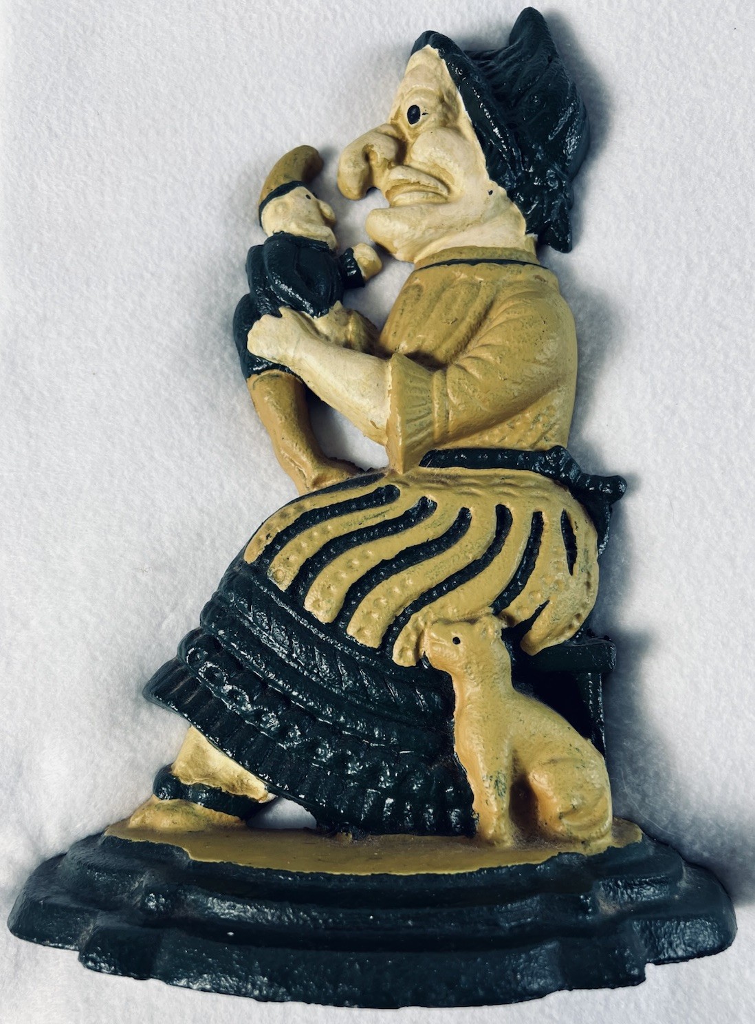 Antique Cast Iron Punch & Judy Doorstop Vintage Circa 1920s