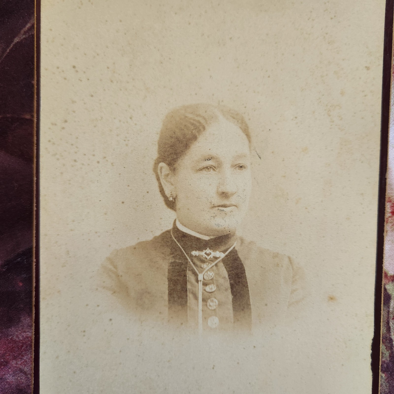 Antique Cabinet Card Photo 1880s Victorian Era Portrait Woman Johnstown New York