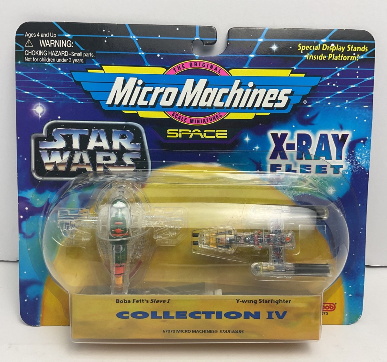 1995 Star Wars MicroMachines XRay Fleet Coll. IV Slave I & Y-Wing Starfighter A1