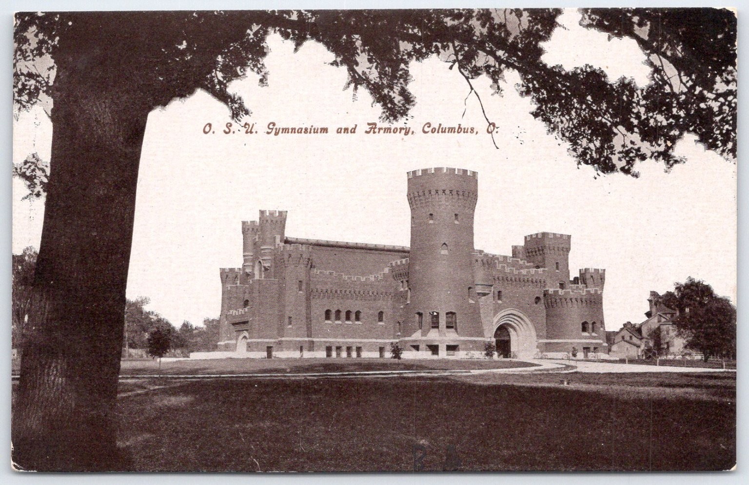 Vintage O.S.U. Gymnasium and Armory Columbus Ohio Postcard F.M. Kirby