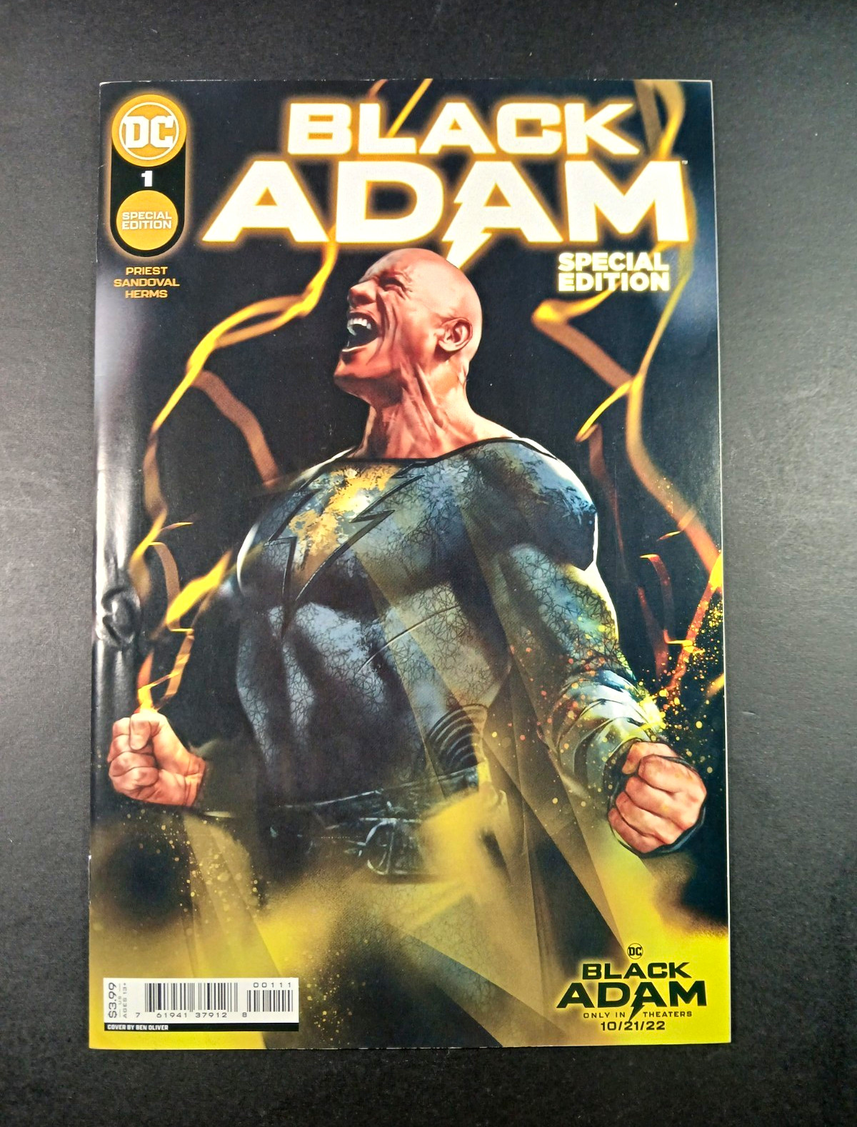 DC  Black Adam #1 Special Edition Painted Cover 2022 Movie tie in Dwayne Johnson