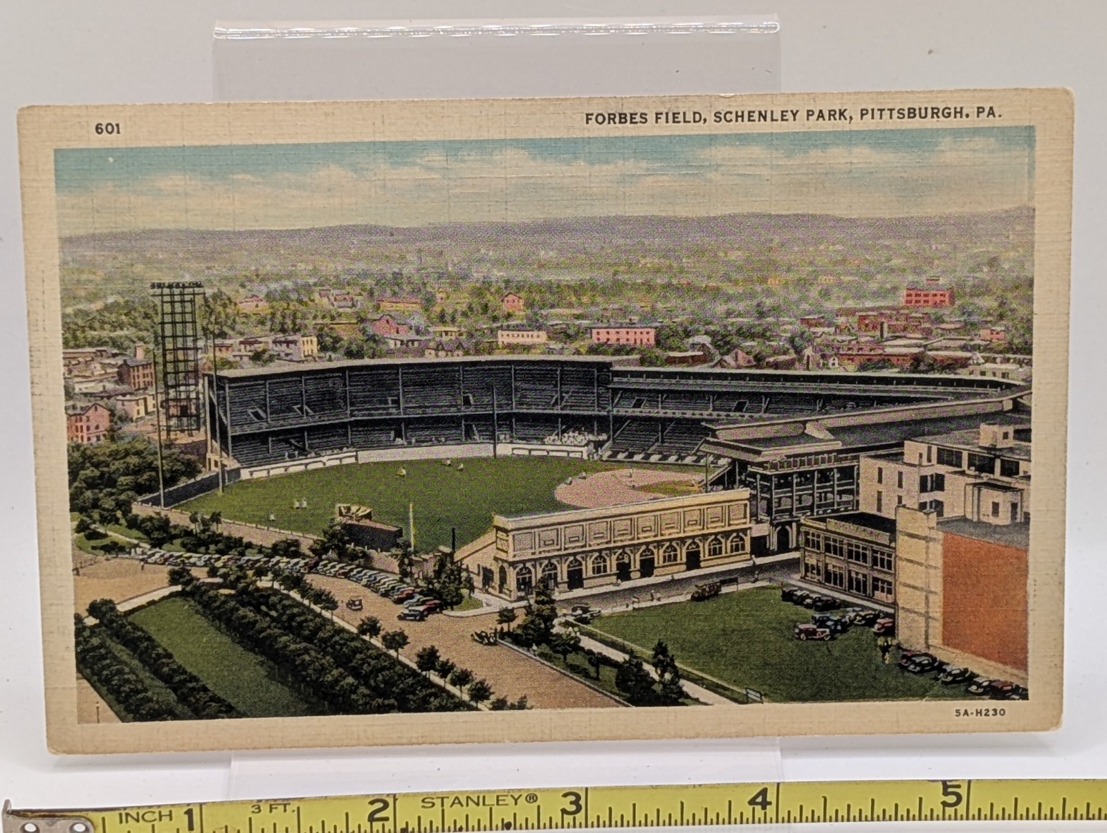 Forbes Field baseball Pittsburgh Schenley Park game postcard linen 1939