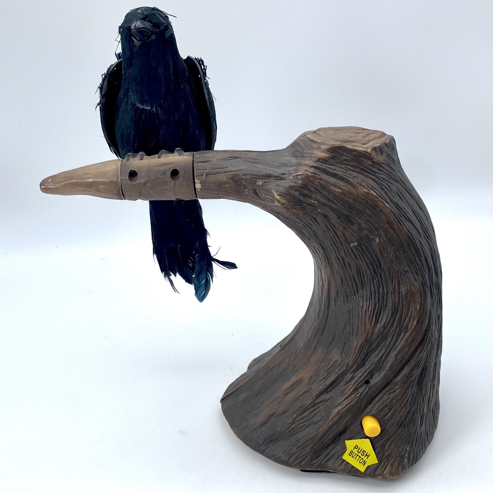 Gemmy Singing Crow Raven Animated Spin Me Round 2005 Branch Halloween Decoration