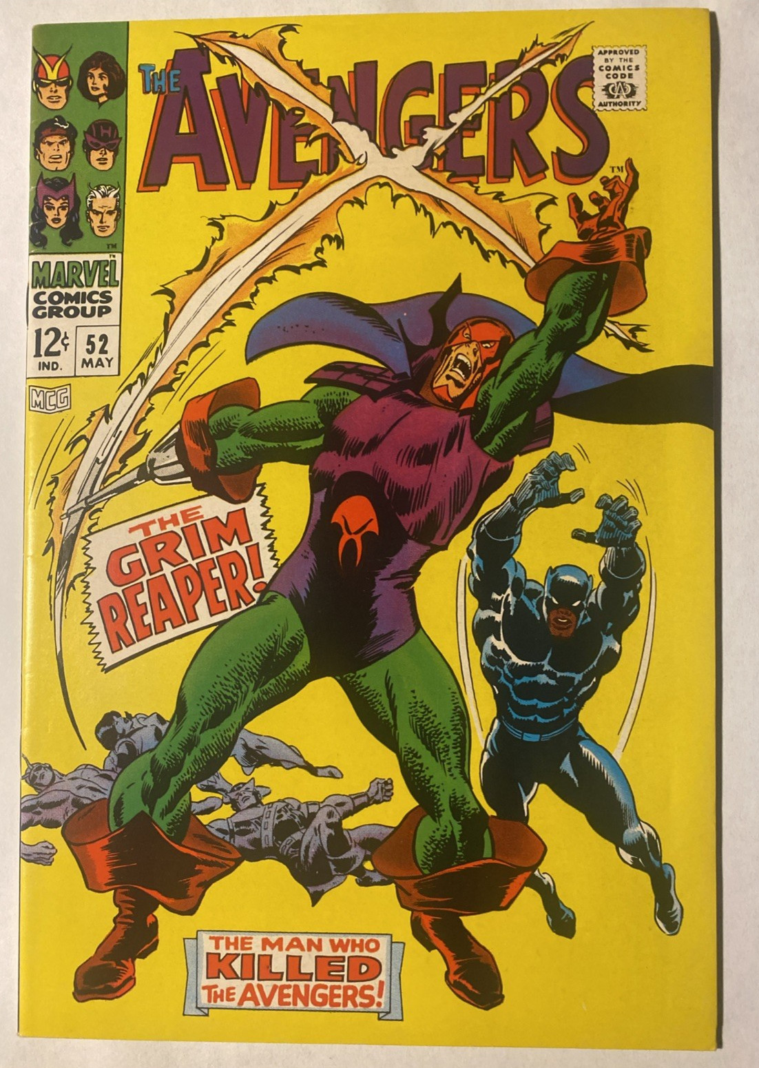 AVENGERS #52 ~KEY Issue, 1st GRIM REAPER (1968) High Grade Raw ✨