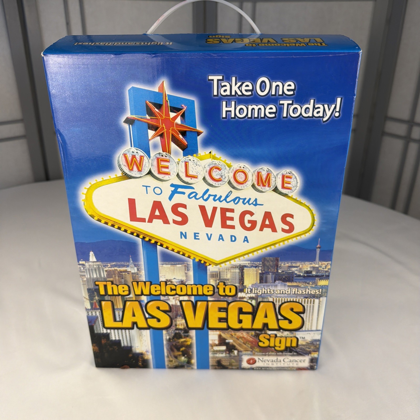 Vintage Welcome to Fabulous LAS VEGAS Sign Nevada Cancer Institute- lights Up