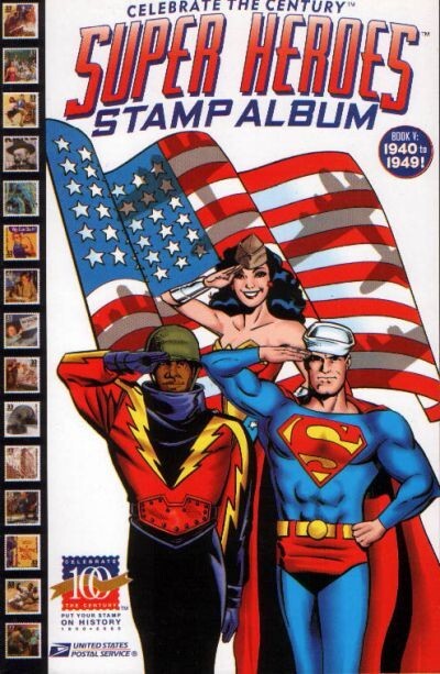 Super Heroes Stamp Album Celebrate the Century 5 Batman Wonder Woman DC NM