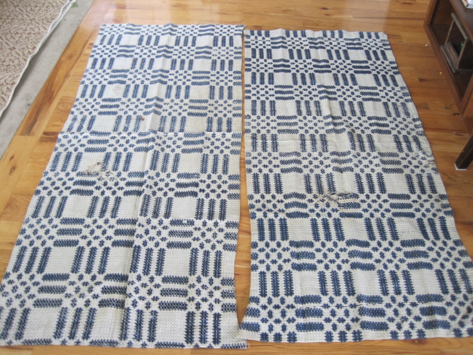 Curtain Panel Pair From 1850s Antique