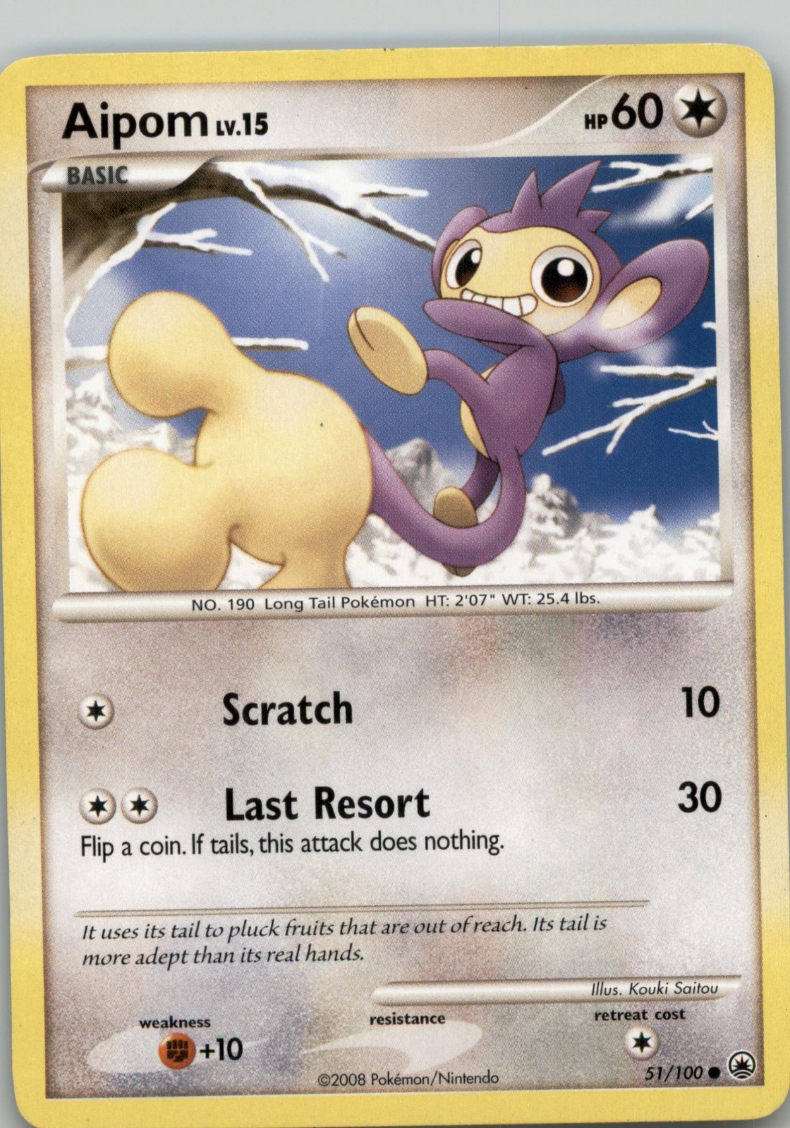 Pokemon Aipom 51/100 Majestic Dawn Lightly Played Pokemon Card *B1