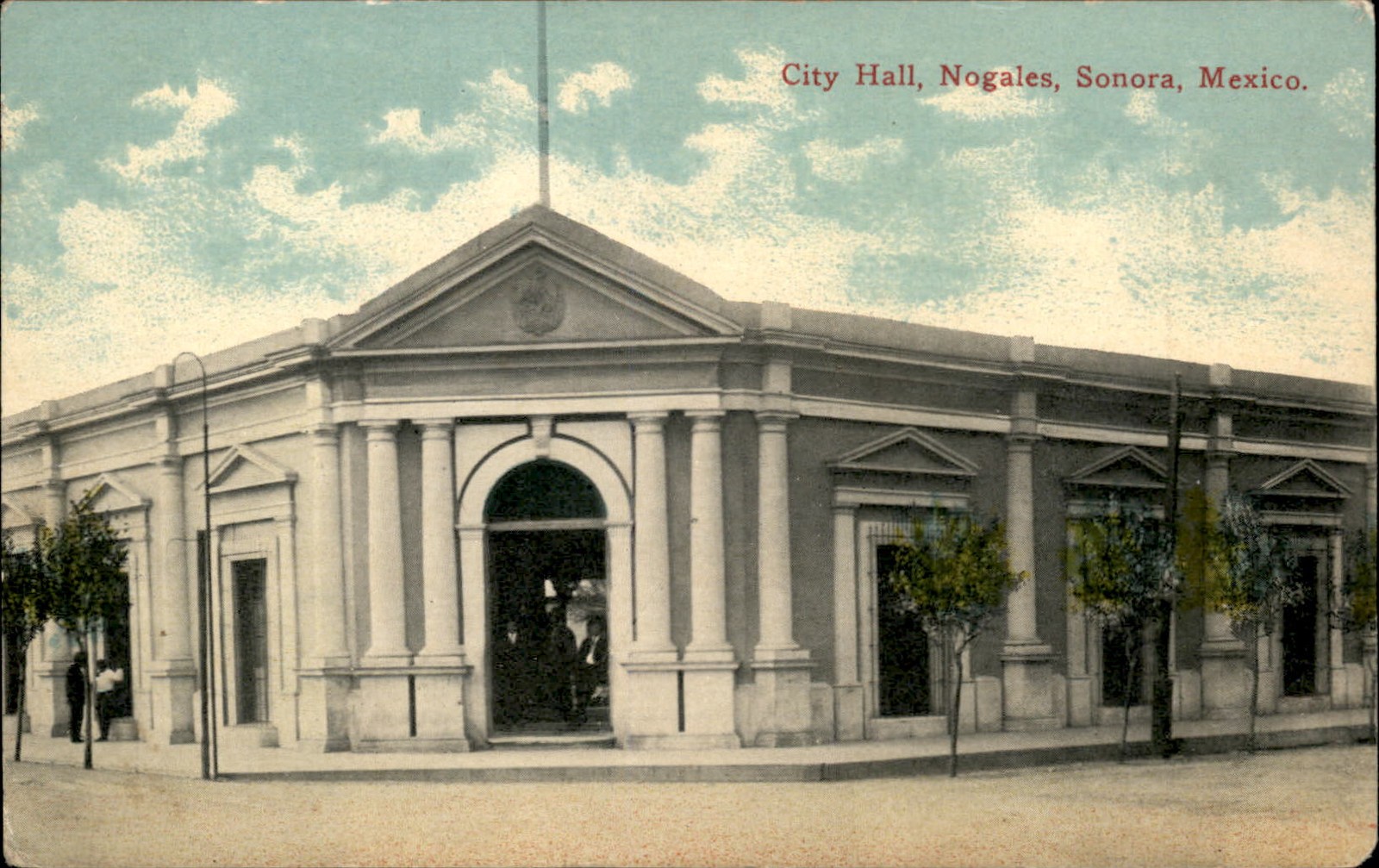 Nogales Sonora City Hall International Drug Co. c1910s Vintage Postcard