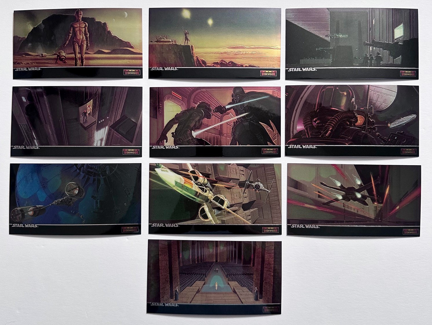 Star Wars Widevision A New Hope Finest Chrome Chase Card Set C1-10 McQuarrie Art