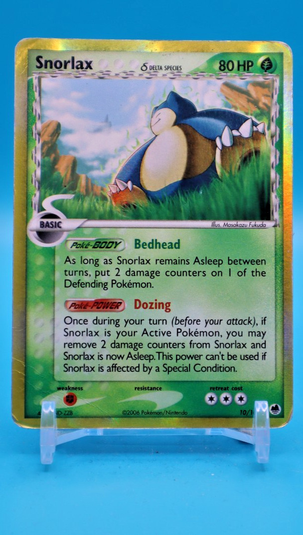 Snorlax 10/101 EX Dragon Frontiers Delta Species Holo Rare 80 HP English 2005