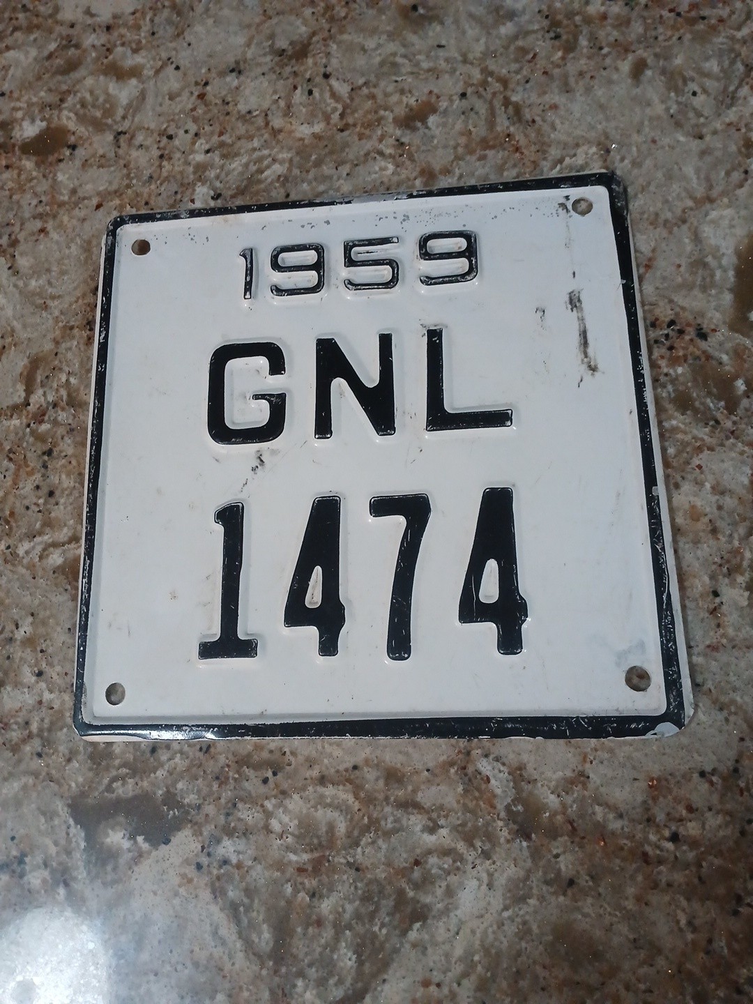 1959 Vintage Virginia Waterman Fishing License Plate Gill Net Cheseapeake Bay 