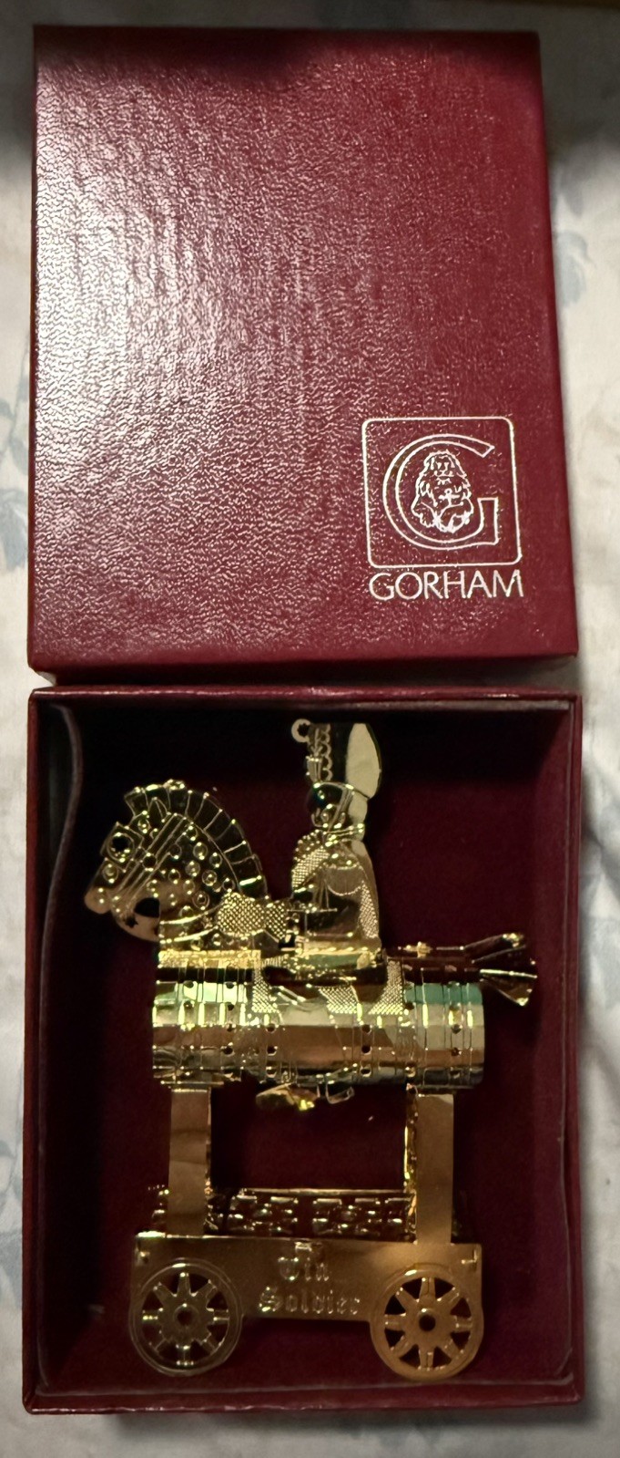 Vintage Gorham Brass Car Christmas Ornament \