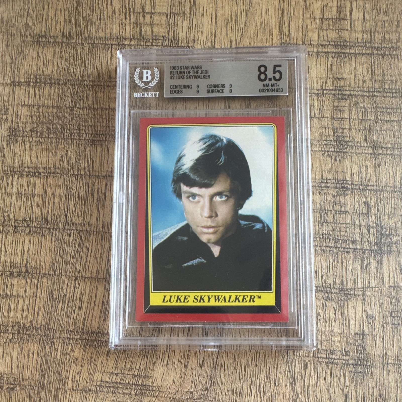 Topps 1983 Star Wars Return of the Jedi Luke Skywalker #2 Graded Beckett 8.5