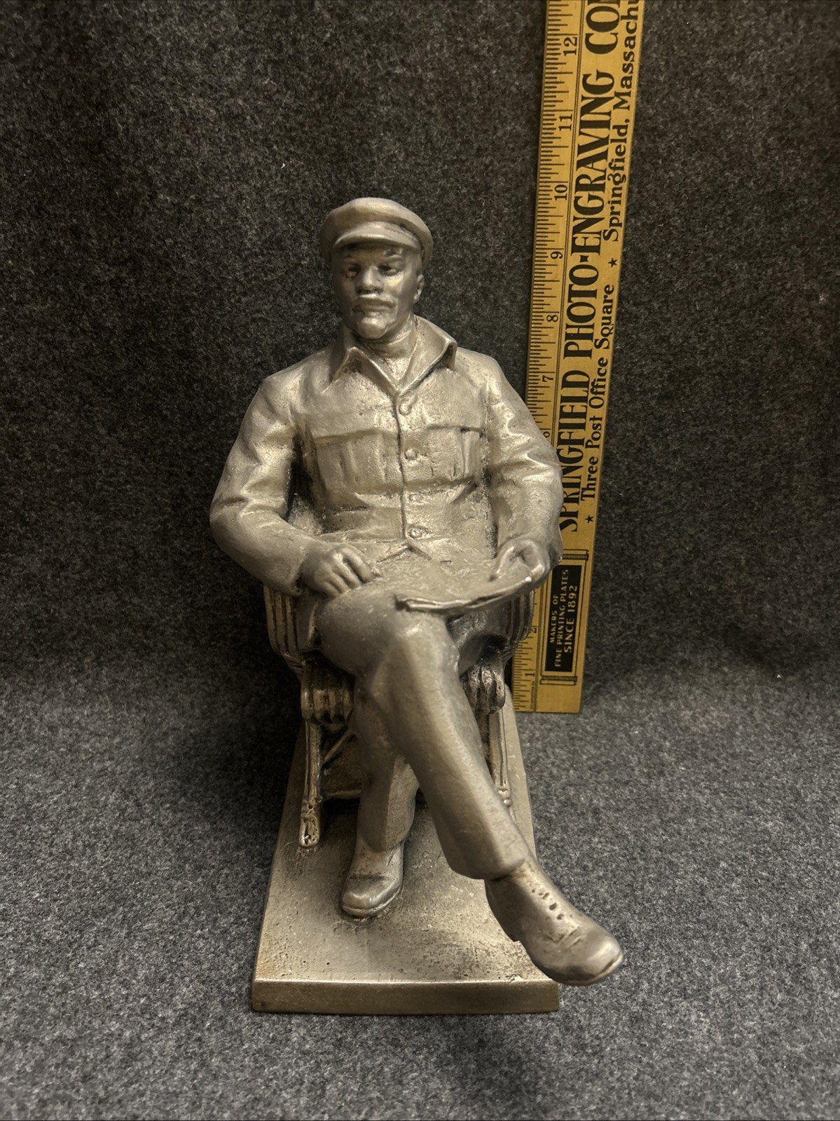 Vintage Soviet Russian Metal Statue Bust - Vladimir Lenin - 10''/25.4cm