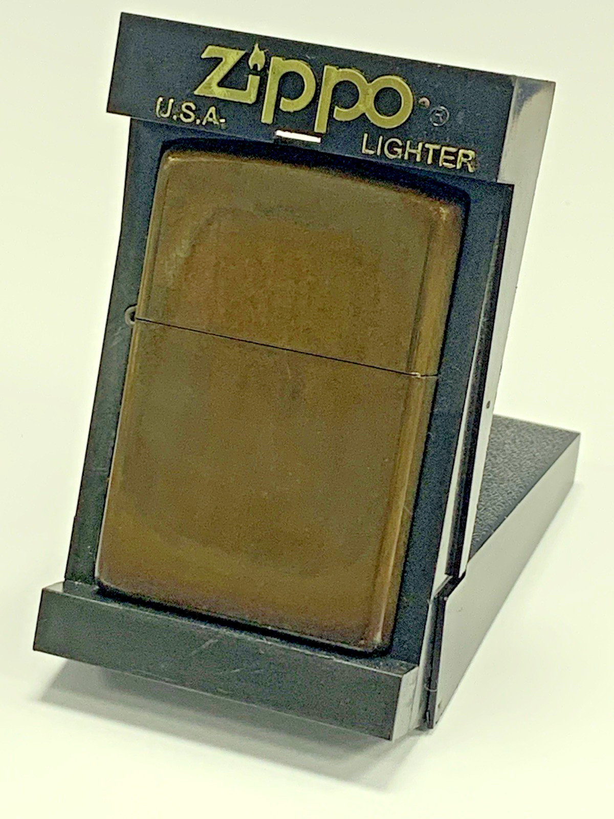 Vintage Unfired Zippo Brass Lighter In Original Presentation Box