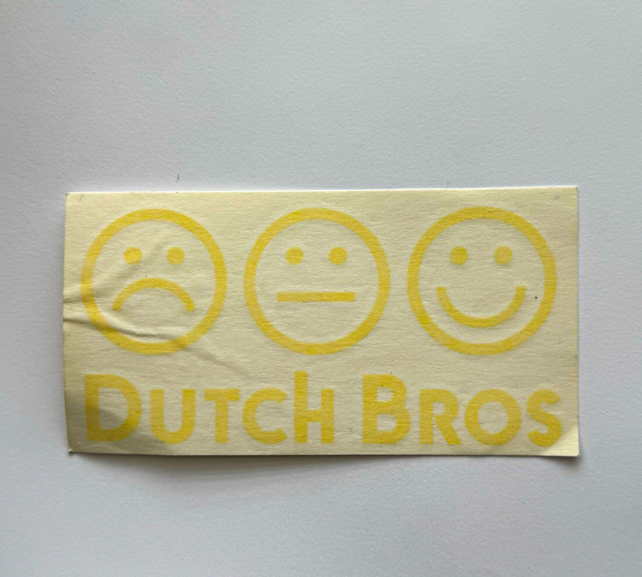 Vintage Dutch Bros Smiley Face Transfer Decal Sticker
