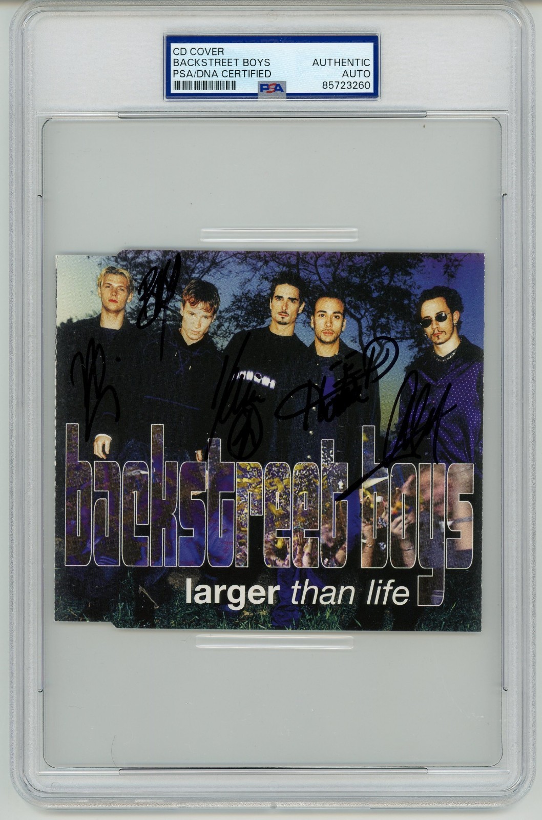 Backstreet Boys (All 5) ~ Signed Autographed Larger Than Life CD Cover ~ PSA DNA