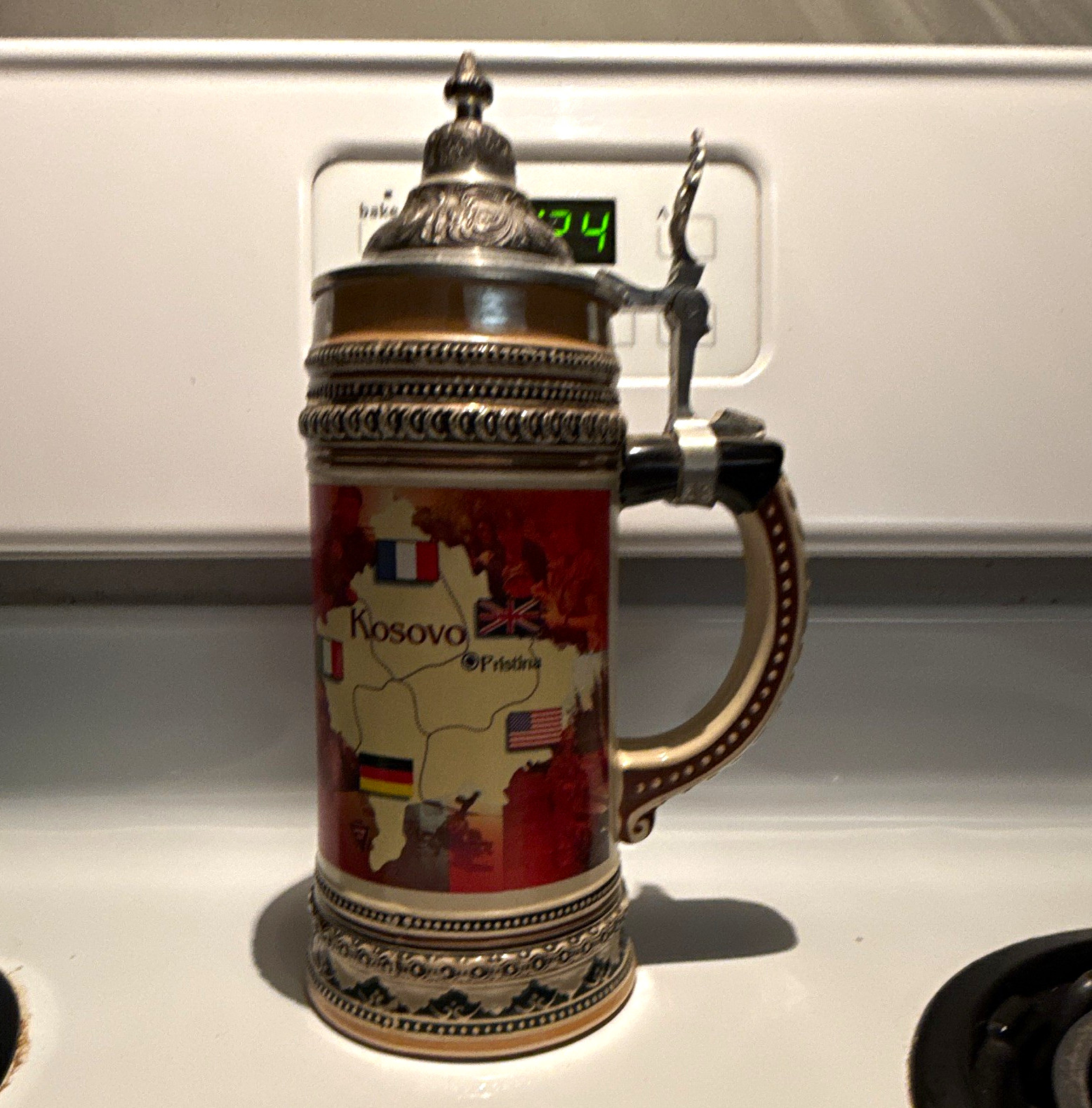 Limited Edition Lidded Beer Stein Pewter Lid No. 2289 Kosovo Breweriana