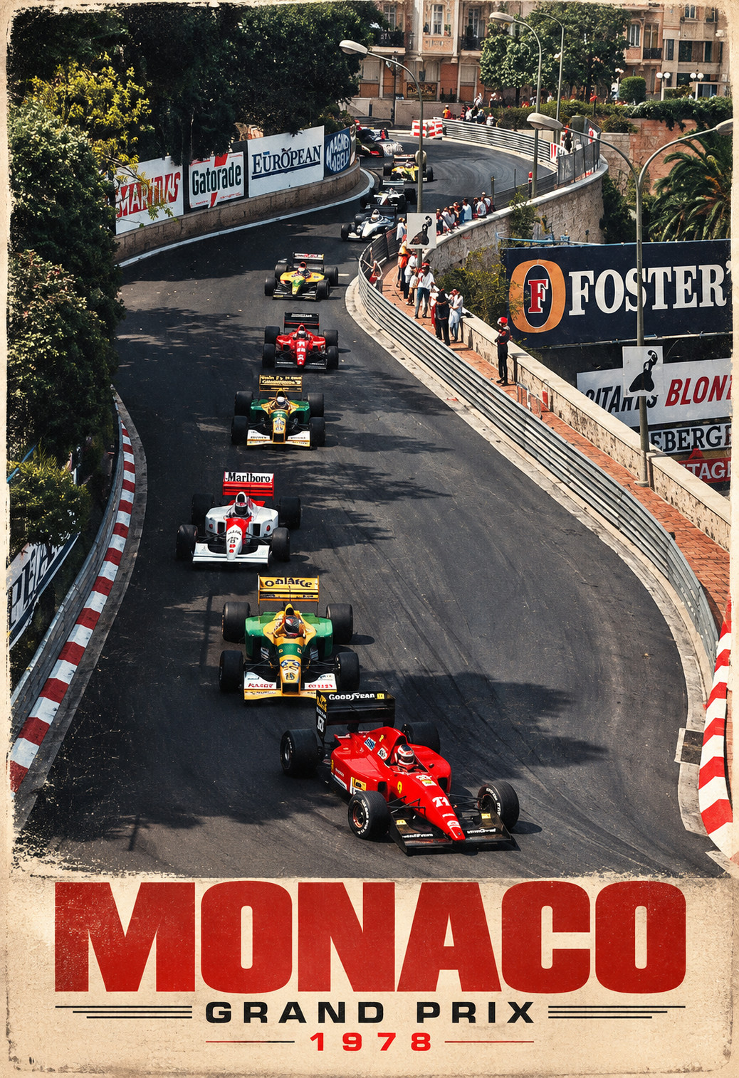 Monaco Grand Prix 1978 Vintage Formula 1 Racing Poster F1 Poster 13x19