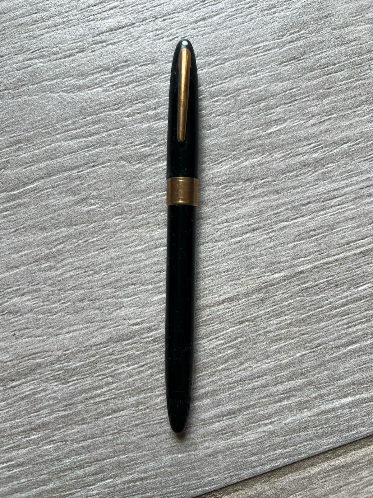 Vintage 1950s SHEAFFER SNORKEL VALIANT Fountain Pen Black/Gold