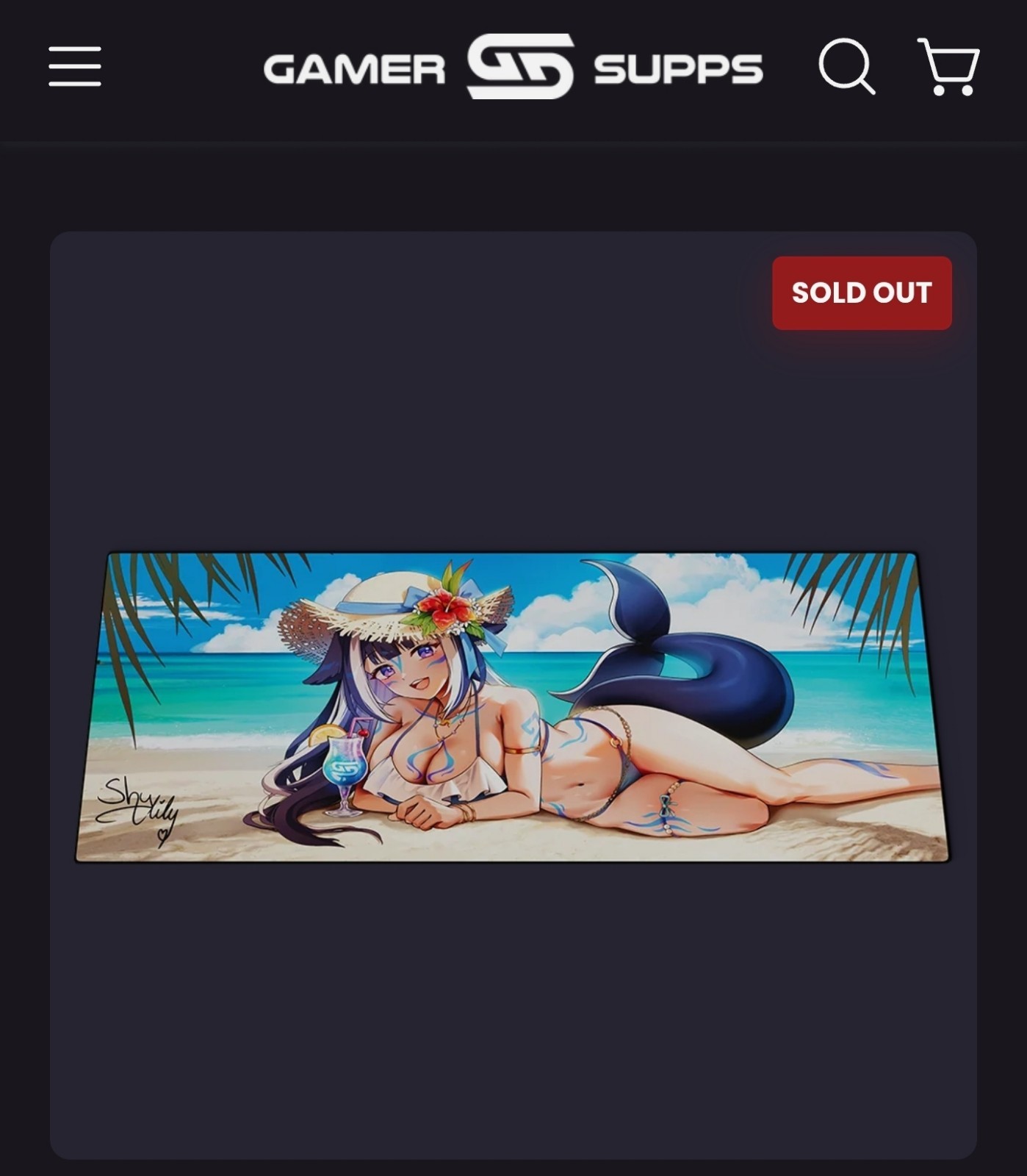 GamerSupps x Shylily Yogalily Mouse Pad Desk Mat NEW Unused NEW IN BOX Rare